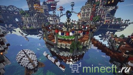 Карта "Minecraft Msk – Columbia" летающий город